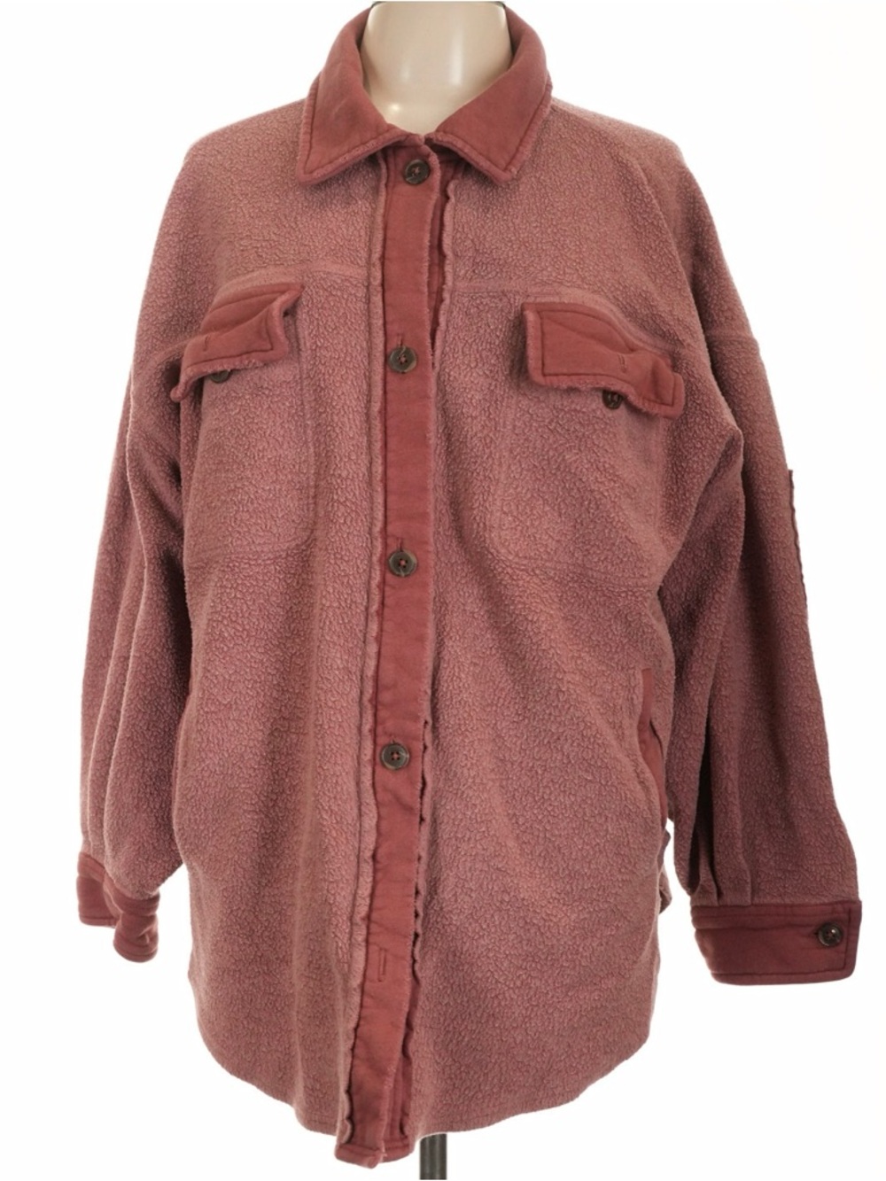 Free People Burgundy Shacket